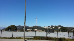 Looking across the reservoir on Rockdale.